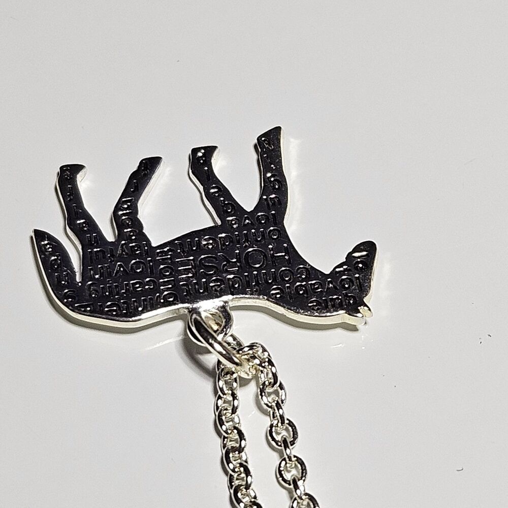 Horse Charm Pendant Silver Tone Pony Colt Equine Traits Confident Lovable 18" - Picture 11 of 14